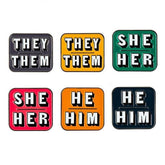 Personal Gender Pronouns Enamel Pins (Set Of 3)